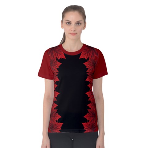 Canada Maple Leaf  Women s Cotton Tee by CanadaSouvenirs