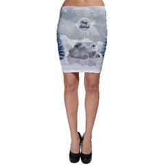 Cute Polar Bear Baby, Merry Christmas Bodycon Skirt by FantasyWorld7