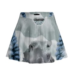 Cute Polar Bear Baby, Merry Christmas Mini Flare Skirt by FantasyWorld7