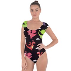 Cute Flying Dragons Short Sleeve Leotard  by Bigfootshirtshop