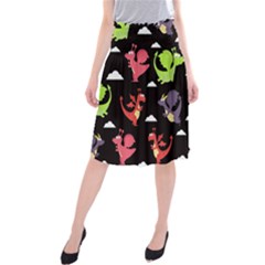 Cute Flying Dragons Midi Beach Skirt by Bigfootshirtshop