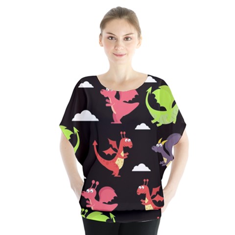 Cute Flying Dragons Blouse by Bigfootshirtshop