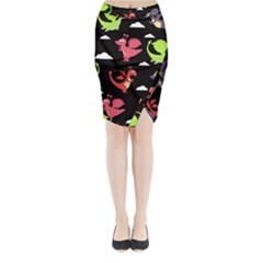 Cute Flying Dragons Midi Wrap Pencil Skirt by Bigfootshirtshop