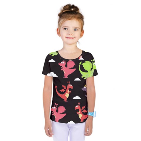 Cute Flying Dragons Kids  One Piece Tee by Bigfootshirtshop