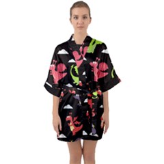 Cute Flying Dragons Quarter Sleeve Kimono Robe