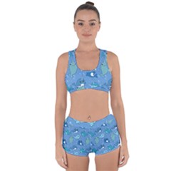 Cute Narwhal Pattern Racerback Boyleg Bikini Set