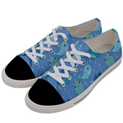 Cute Narwhal Pattern Women s Low Top Canvas Sneakers