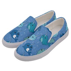 Cute Narwhal Pattern Men s Canvas Slip Ons