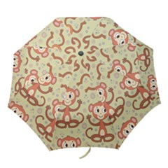 Cute Cartoon Monkeys Pattern Folding Umbrellas by Bigfootshirtshop