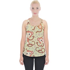 Cute Cartoon Monkeys Pattern Piece Up Tank Top