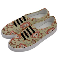 Cute Cartoon Monkeys Pattern Men s Classic Low Top Sneakers