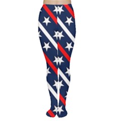 Patriotic Red White Blue Stars Women s Tights by Celenk