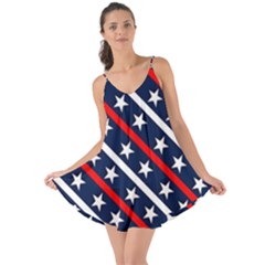 Patriotic Red White Blue Stars Love The Sun Cover Up by Celenk