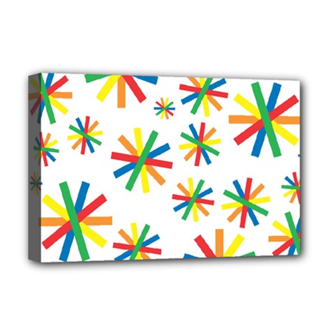 Celebrate Pattern Colorful Design Deluxe Canvas 18  X 12   by Celenk