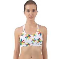 Celebrate Pattern Colorful Design Back Web Sports Bra