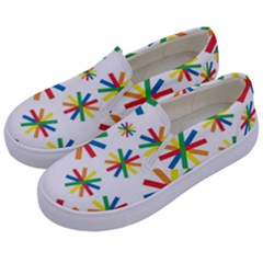 Celebrate Pattern Colorful Design Kids  Canvas Slip Ons by Celenk