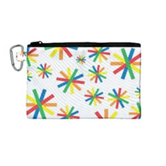 Celebrate Pattern Colorful Design Canvas Cosmetic Bag (medium)