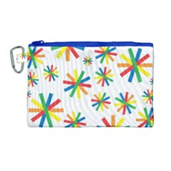 Celebrate Pattern Colorful Design Canvas Cosmetic Bag (large)