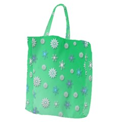 Snowflakes Winter Christmas Overlay Giant Grocery Zipper Tote by Celenk