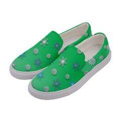 Snowflakes Winter Christmas Overlay Women s Canvas Slip Ons by Celenk