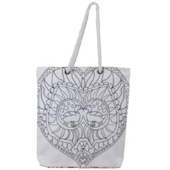 Heart Love Valentines Day Full Print Rope Handle Tote (large)