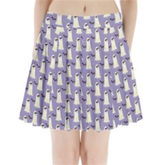 Bat And Ghost Halloween Lilac Paper Pattern Pleated Mini Skirt by Celenk