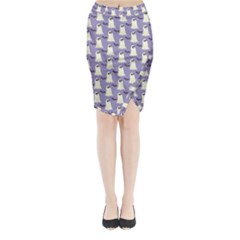 Bat And Ghost Halloween Lilac Paper Pattern Midi Wrap Pencil Skirt by Celenk