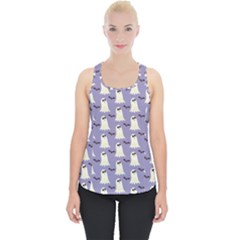 Bat And Ghost Halloween Lilac Paper Pattern Piece Up Tank Top