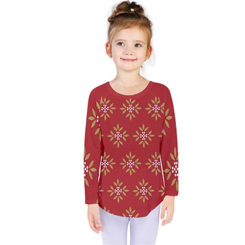 Pattern Background Holiday Kids  Long Sleeve Tee by Celenk