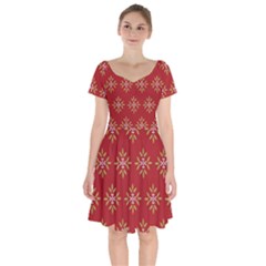 Pattern Background Holiday Short Sleeve Bardot Dress by Celenk