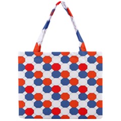 Geometric Design Red White Blue Mini Tote Bag by Celenk