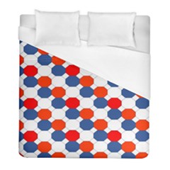 Geometric Design Red White Blue Duvet Cover (full/ Double Size) by Celenk