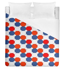 Geometric Design Red White Blue Duvet Cover (queen Size) by Celenk