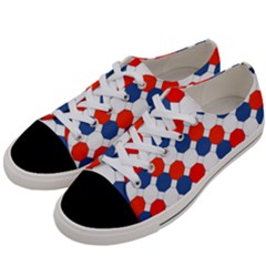 Geometric Design Red White Blue Women s Low Top Canvas Sneakers