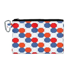 Geometric Design Red White Blue Canvas Cosmetic Bag (medium)