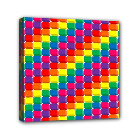 Rainbow 3d Cubes Red Orange Mini Canvas 6  X 6  by Celenk