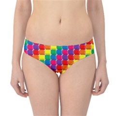 Rainbow 3d Cubes Red Orange Hipster Bikini Bottoms