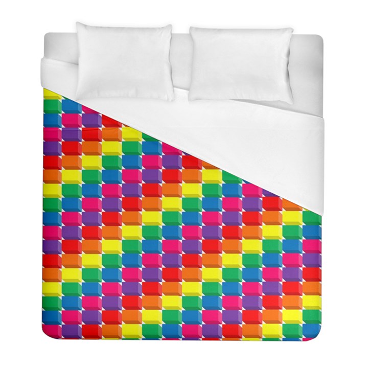 Rainbow 3d Cubes Red Orange Duvet Cover (Full/ Double Size)