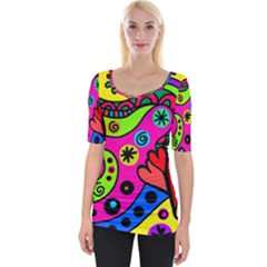 Seamless Tile Background Abstract Wide Neckline Tee