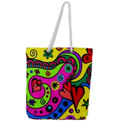 Seamless Tile Background Abstract Full Print Rope Handle Tote (large)