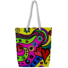 Seamless Tile Background Abstract Full Print Rope Handle Tote (small)