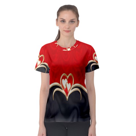 Red Black Background Wallpaper Bg Women s Sport Mesh Tee by Celenk