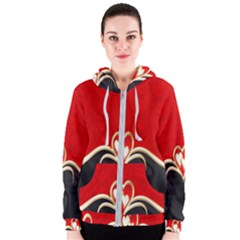 Red Black Background Wallpaper Bg Women s Zipper Hoodie by Celenk