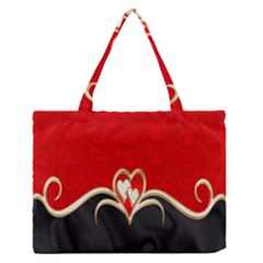 Red Black Background Wallpaper Bg Zipper Medium Tote Bag by Celenk