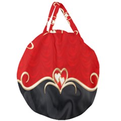 Red Black Background Wallpaper Bg Giant Round Zipper Tote by Celenk