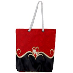 Red Black Background Wallpaper Bg Full Print Rope Handle Tote (large) by Celenk