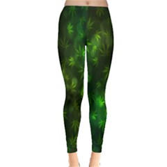 Bokeh Background Texture Marijuana Leggings  by Celenk