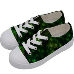 Bokeh Background Texture Marijuana Kids  Low Top Canvas Sneakers