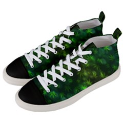 Bokeh Background Texture Marijuana Men s Mid-top Canvas Sneakers