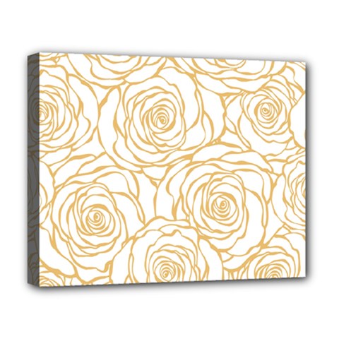 Yellow Peonies Deluxe Canvas 20  X 16   by NouveauDesign